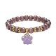 Cat Eye Round Beads Beaded Bracelets BJEW-JB09050-4
