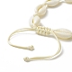 Natürliche geflochtene Perlen-Fußkettchen aus Kaurimuscheln für Frauen AJEW-AN00527-03-6