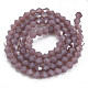 Chapelets de perles en verre opaque de couleur unie GLAA-Q080-4mm-B09-2