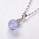 925 Sterling Silver Glass Pendant Necklaces NJEW-P186-12-3