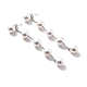 Aretes colgantes de cadena larga con cuentas de perlas de plástico redondas STAS-D179-04P-03-1