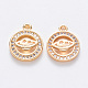 Brass Micro Pave Cubic Zirconia Charms KK-T049-046G-NF-1