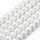 Brins de perles rondes en verre teinté écologique HY-A008-8mm-RB001-1