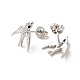 Cubic Zirconia Swallow Stud Earrings EJEW-F301-15-3