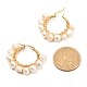 Anello di perle naturali orecchini a cerchio per donna ragazza EJEW-JE04685-6