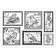 GLOBLELAND Vintage Birds Stamps Background Clear Stamps Retro Flowers Words Frame Silicone Clear Stamp Seals for Cards Making DIY Scrapbooking Photo Journal Album Decoration DIY-WH0167-56-1016-8