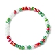 Glass Round Beaded Stretch Bracelet for Kids BJEW-JB09584-3