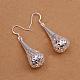 Silver Color Plated Brass Hollow teardrop EJEW-BB11970-7