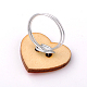 Corazón anillos de botones de madera RJEW-JR00092-3