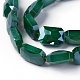 電気メッキガラスビーズセット  パール光沢メッキ  多面カット四角形  濃い緑  13.5~14x10x6.5~7mm  穴：1.2mm  約22個/連  12.2インチ（31cm） EGLA-J108A-E38-1