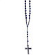 Collar de cuentas de rosario de lapislázuli natural WG81562-02-1