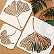 FINGERINSPIRE 5pcs Ginkgo Biloba Painting Stencil 10/15/20/25/30cm Reusable Leaf Pattern Drawing Template Plastic Square Hollow Out Stencil DIY Craft for Wall Wood Furniture DIY-WH0394-0085-3