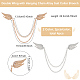FINGERINSPIRE 4Pcs Angel Wings Tassel Chain Brooch Collar Pins JEWB-FG0001-02-2