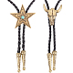 Gorgecraft 2 шт. 2 стильное ожерелье с бычьей головой и звездой лариат для мужчин и женщин NJEW-GF0001-06-1