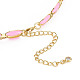 Brass Micro Pave Cubic Zirconia Link Tennis Necklaces for Women NJEW-T013-01G-07-2