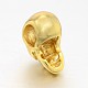 Real 20K Gold Plated Brass Skull Beads KK-D406-2