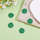 5Pcs Flat Round with Words Charm Pendant Green Enamel Charms Good Luck Pendant for Jewelry Necklace Earring Making Crafts JX392A-1