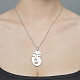 201 Stainless Steel Hollow Abstract Face Pendant Necklace NJEW-OY001-83-2