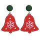 Orecchini pendenti natalizi in legno di pioppo tinto campana EJEW-JE03359-01-1
