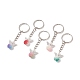 Portachiavi con pendente in acrilico colorato con perle d'angelo KEYC-JKC00406-1