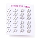 304 Stainless Steel Greek Alphabet Stud Earrings STAS-D007-07P-13-3