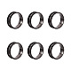 Yilisi 6pcs 6 tamaños de anillos de dedo acanalados de acero inoxidable STAS-YS0001-21-1