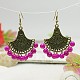 Boucles d'oreilles de lustre de style tibétain EJEW-JE00359-2