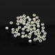 4mm Silver Color Plated Brass Round Textured Beads X-EC247-S-1