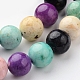 Chapelets de perles en fossiles naturelles teintées G-E328-12mm-M-2