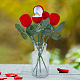 DELORIGIN Flocking Plastic Rose Finger Ring Boxes CON-DR0001-02-6