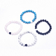 Natural & Synthetic Mixed Stone Stretch Bracelets BJEW-P185-C-1