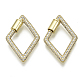 Brass Micro Pave Cubic Zirconia Screw Carabiner Lock Charms ZIRC-N039-005A-NF-1