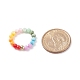 Круглое эластичное кольцо из натуральной раковины с бусинами и латунью для женщин RJEW-JR00468-4