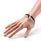 Ensemble de bracelets extensibles en perles de cristal de quartz synthétique et perles de pierre noire synthétique pour cadeau femme fille BJEW-JB06792-7