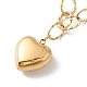 Flat Round & Heart Pendant Necklace STAS-D184-06G-2