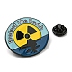 海洋環境保護と核廃水をテーマにしたエナメルピン  バックパック衣類用電気泳動黒亜鉛合金ブローチ  フラットラウンド  カラフル  30x33x1.5mm PALLOY-D021-03EB-3