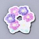 花のアップリケ  機械刺繍布地手縫い/アイロンワッペン  マスクと衣装のアクセサリー  プラム  32.5x32.5x1.5mm X-DIY-S041-051B-2