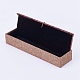 木製のネックレスボックス  リネンとナイロンコードのタッセル付き  長方形  ファイヤーブリック  24x6x3.7cm X-OBOX-K001-03-3