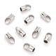 304 Stainless Steel Cord Ends, End Caps, Stainless Steel Color, 19x10x8mm, Hole: 7x9mm, 6mm inner diameter