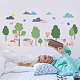 SUPERDANT Cute Alpaca Wall Stickers Cartoon Wall Decals Removable Cute Animal Tree and Clouds Colorful Willow Tree Wall Stickers for Bedroom Living Room Decor DIY-WH0228-968-4