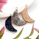 Moon Dyed Natural Drusy Agate Pendants G-I139-06-1