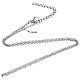 304 Stainless Steel Cable Chain Necklace STAS-T040-PJ204-40-3