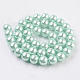 Fili di perle rotonde di perle di vetro tinto ecologico HY-A002-10mm-RB034N-2