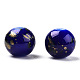 Perles en verre rondes peint à la bombe couleur mixte et style mixte DGLA-X0003-8mm-3