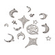 18 pièces 9 styles 304 pendentifs en acier inoxydable STAS-TA0001-84-3