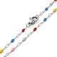 Colorful Enamel Oval & Dapped Link Chain Necklace NJEW-Q315-01P-2