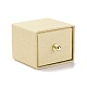 四角い紙引き出しジュエリーセットボックス  真鍮製リベット付き  指輪とブレスレットのギフト包装用  淡いチソウ  5x5x4cm CON-C011-01C-1