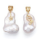 Ciondoli di perle keshi con perle barocche naturali PEAR-N020-J26-3