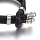 Плетеный кожаный шнур многожильных браслеты BJEW-E352-42P-3