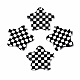 不透明なセルロースアセテート（樹脂）ペンダント  グリッド模様の星  ブラック  26x26.5x2.5mm  穴：1.4mm X-KY-Q057-004A-01-1